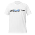 The Blueprint Tee by BLEXCELLENCE, front view on white shirt